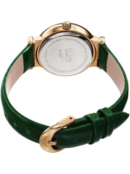 NWT Burgi Green Dial Green Leather Ladies Watch main image 4